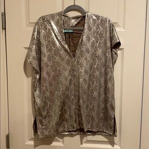 Karlie Metallic Snake Print V Neck